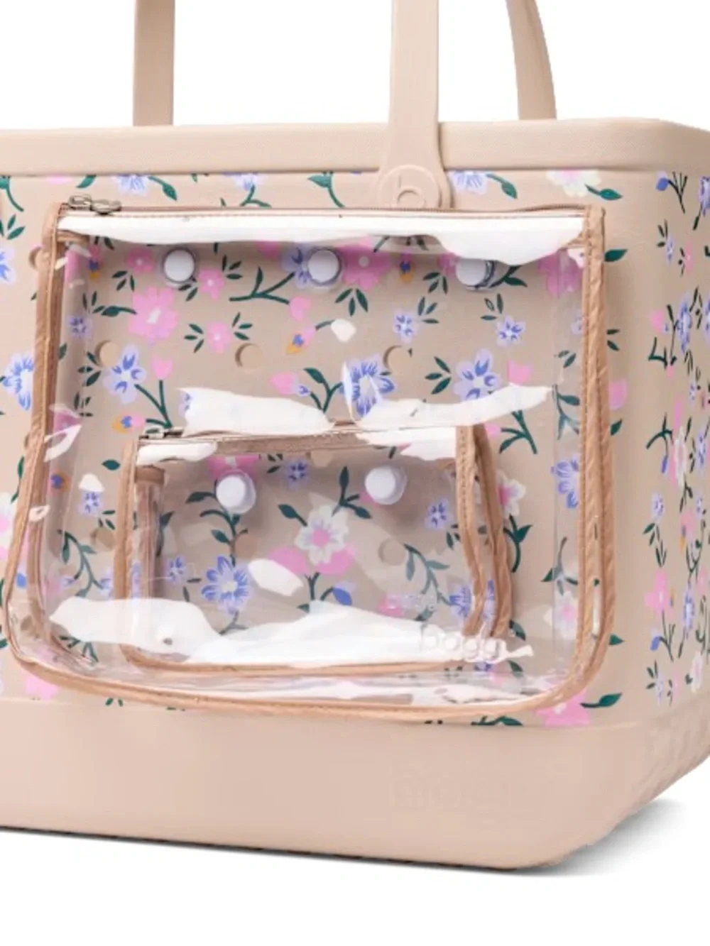 NWT BOGG BAG Floral-Print Tote in Blush Pink and Lavender Large
